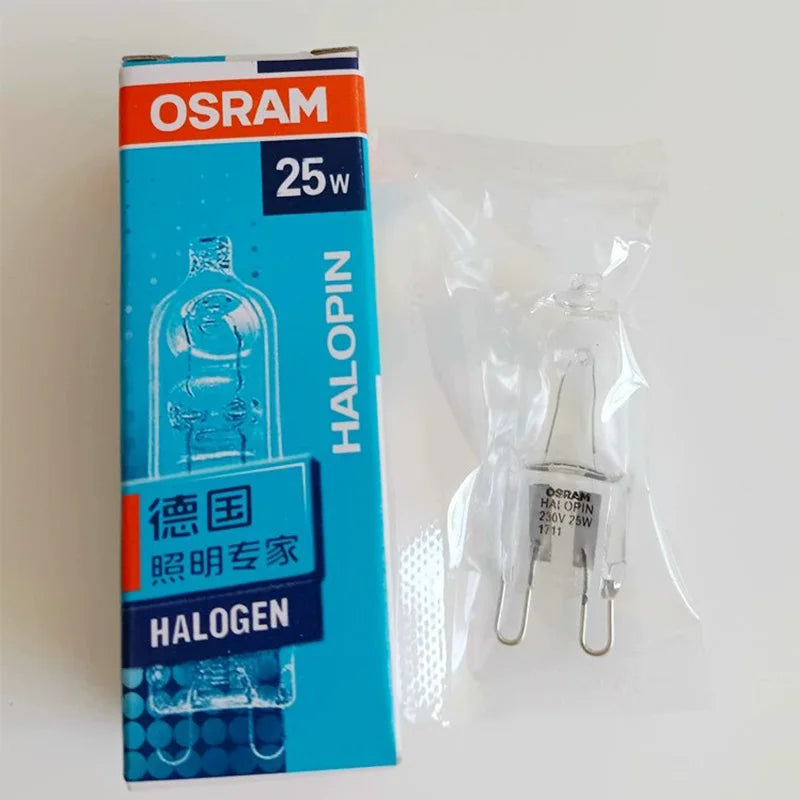 10 Stück/OSRAM Halogenlampe 66845 G9 230 V 25 W Instrumentenlampe optische Glühbirne 