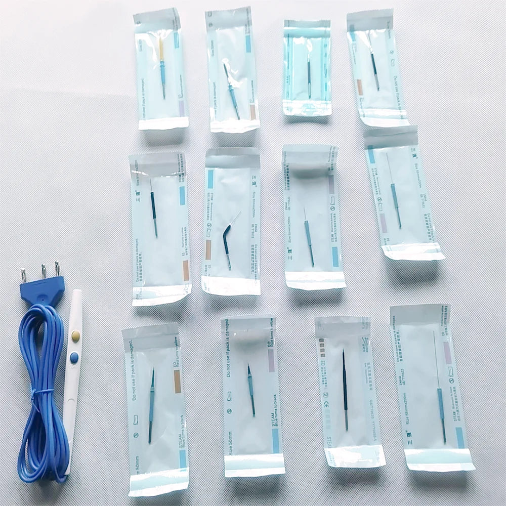 10pcs Independent sterile packaging 80mm*35mm ESU cautery pencil electrocoagulation device Electrosurgery needle electrode