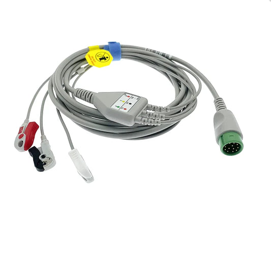 Compatible COMEN Star-8000E C50 C70 C80 monitor 12pin 3 leads ecg cable