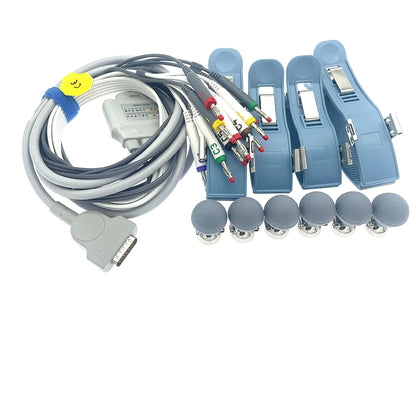 Compatible EKG/ECG Cable for GE Marquette MAC 500 800 1100 1200st1600 2000 ECG lead wire suction ball four limb clamp- 1 set