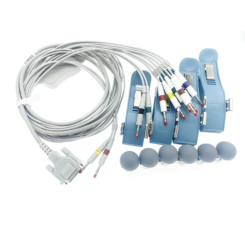 Compatible For Bionet Cardiocare 2000/CardioTouch3000 ECG EKG Cable with Leadwares 10 Leads Medical ECG Cable Clip Ball Suction