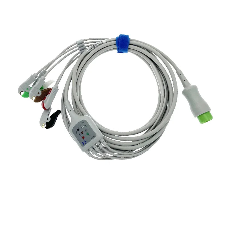 Compatible  Mindray T5, T8, IPM8, iMEC10, N12/15 monitor, 12 pin integrated 5-lead ECG lead wire