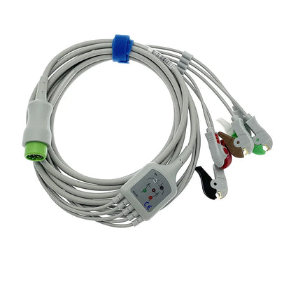 Compatible  Mindray T5, T8, IPM8, iMEC10, N12/15 monitor, 12 pin integrated 5-lead ECG lead wire