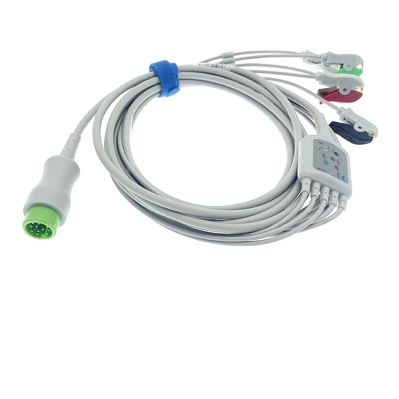 Compatible  Mindray T5, T8, IPM8, iMEC10, N12/15 monitor, 12 pin integrated 5-lead ECG lead wire