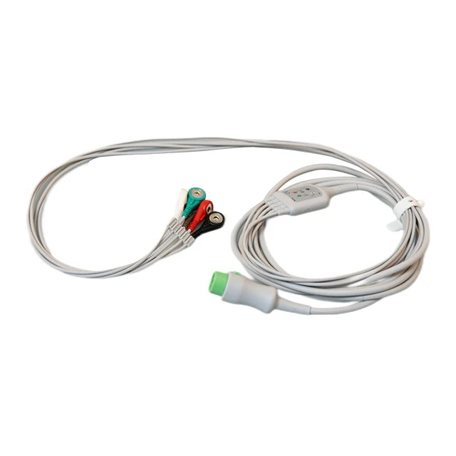 Compatible for Mindray T5 T6 T8 IPM IMEC ECG Cable with leadwires 12pin 5-lead Snap AHA