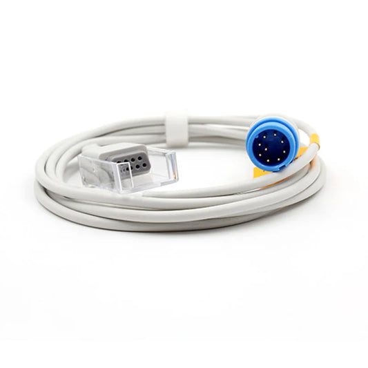 Compatible with Biolight A2 A3 A6 A8 Q3 Q4 Q5 Q6 monitor 9pin monitor SpO2 extension wire main cable to DB9 2.4M