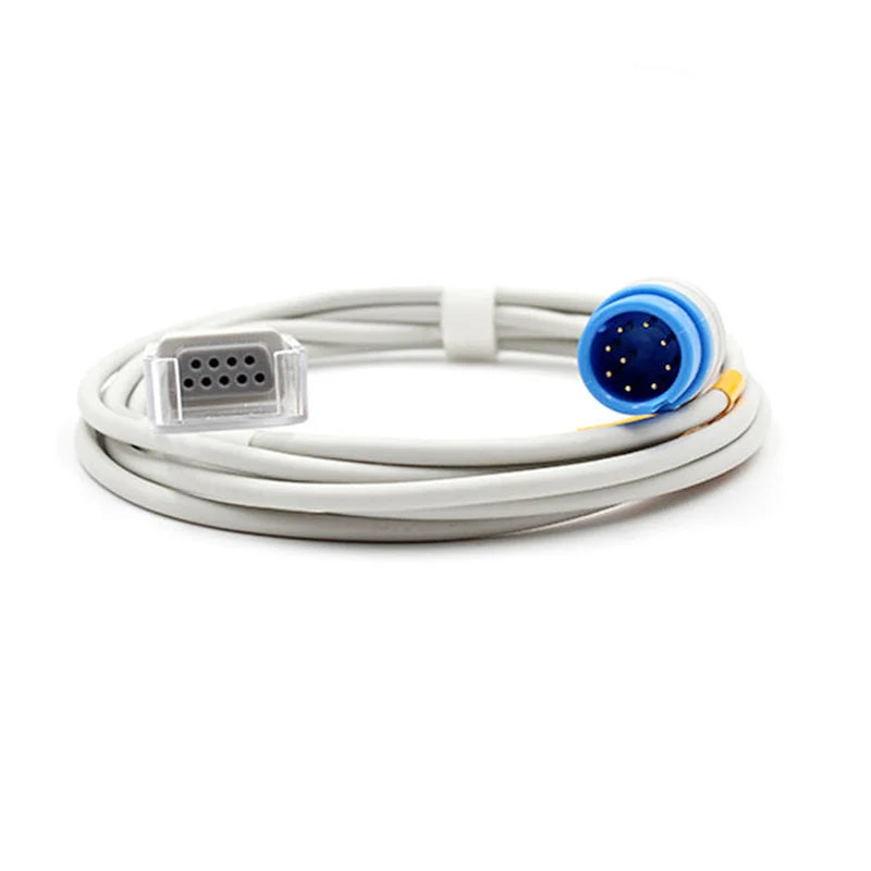 Compatible with Biolight A2 A3 A6 A8 Q3 Q4 Q5 Q6 monitor 9pin monitor SpO2 extension wire main cable to DB9 2.4M