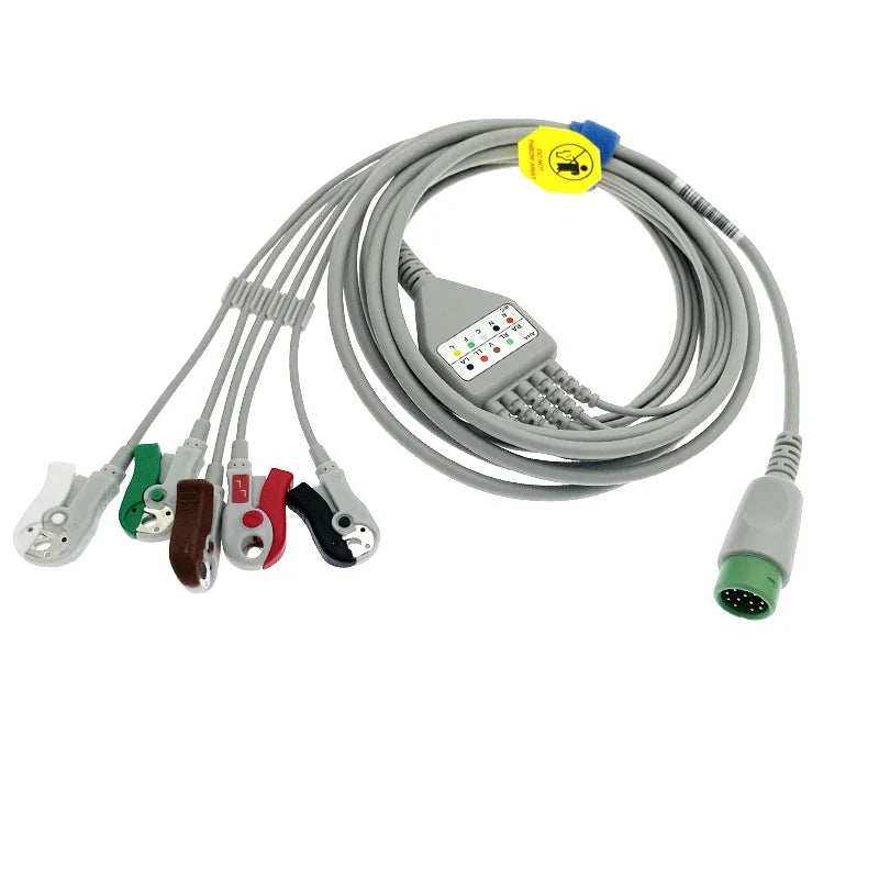 Compatible with Comen C30,50,60,80,100 Multi-Parameter Patient ECG Vital Sings Monitor 5 lead cable and electrode