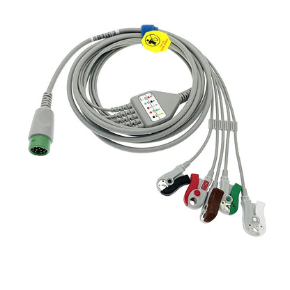 Compatible with Comen C30,50,60,80,100 Multi-Parameter Patient ECG Vital Sings Monitor 5 lead cable and electrode