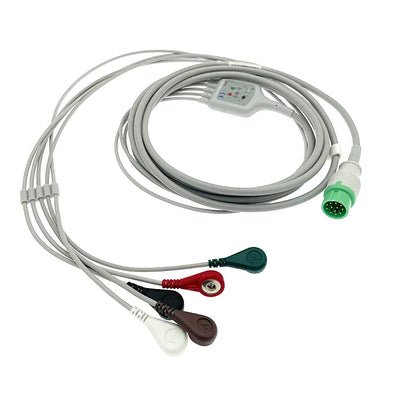 Compatible with Comen C30,50,60,80,100 Multi-Parameter Patient ECG Vital Sings Monitor 5 lead cable and electrode