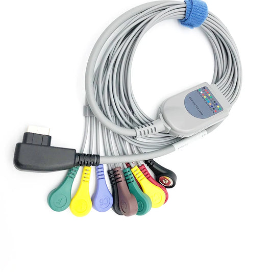 Compatible with DMS 300-4a, Holter ecg cable, 10 leads