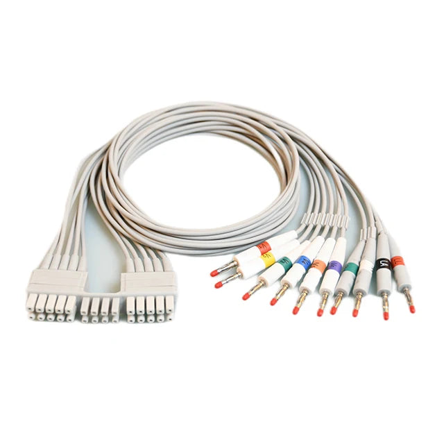 Compatible with Mortara Eli 100 150 230 250/350/380 for Mellin, Holter Ecg / Ekg Cable, 10 leads, Banana 4.0 End