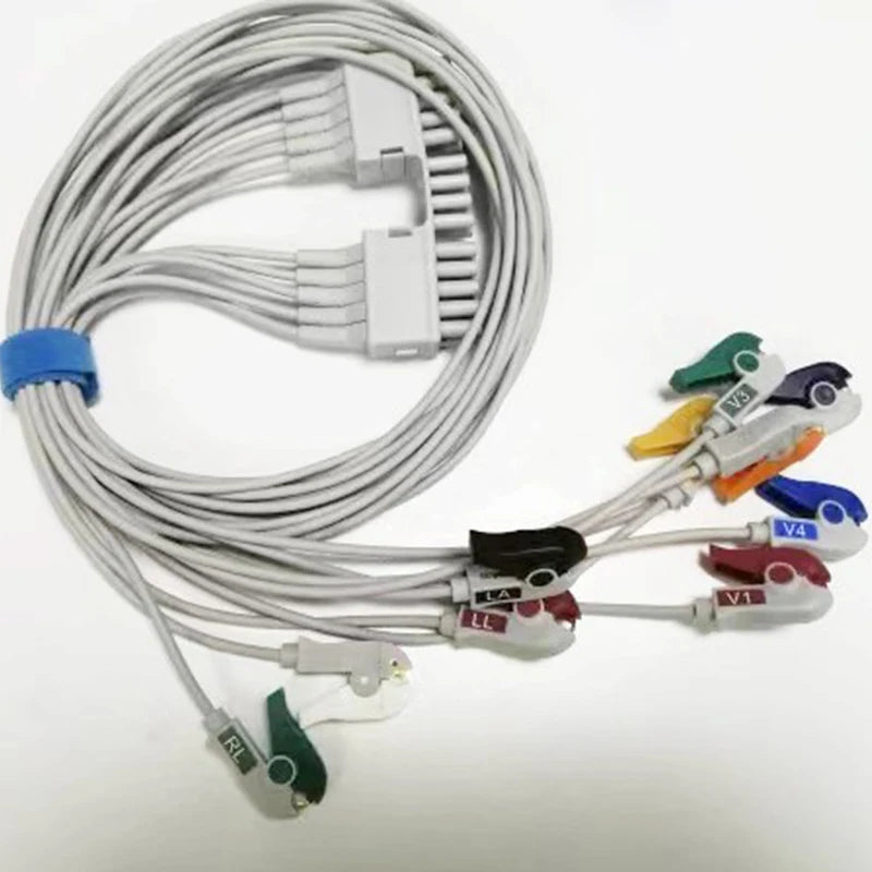 Compatible with Mortara Eli 230/100 150 230 250/350/380 for Mellin, Holter Ecg / Ekg Cable, 10 leads, Clip End