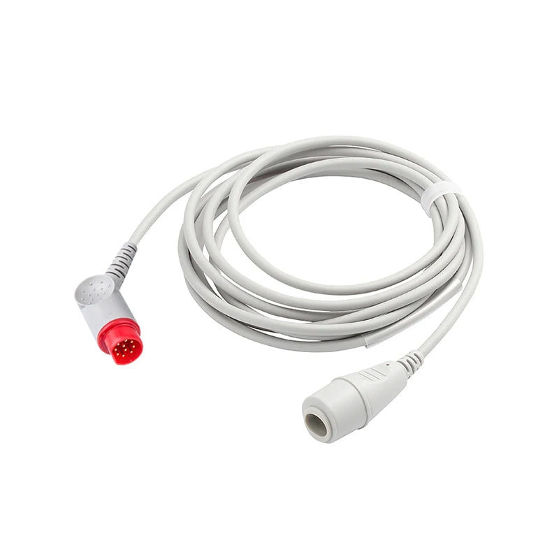 Compatible with Siemens 10 pin invasive blood pressure IBP cable to connect pressure sensors such as Utah/BD/Edward