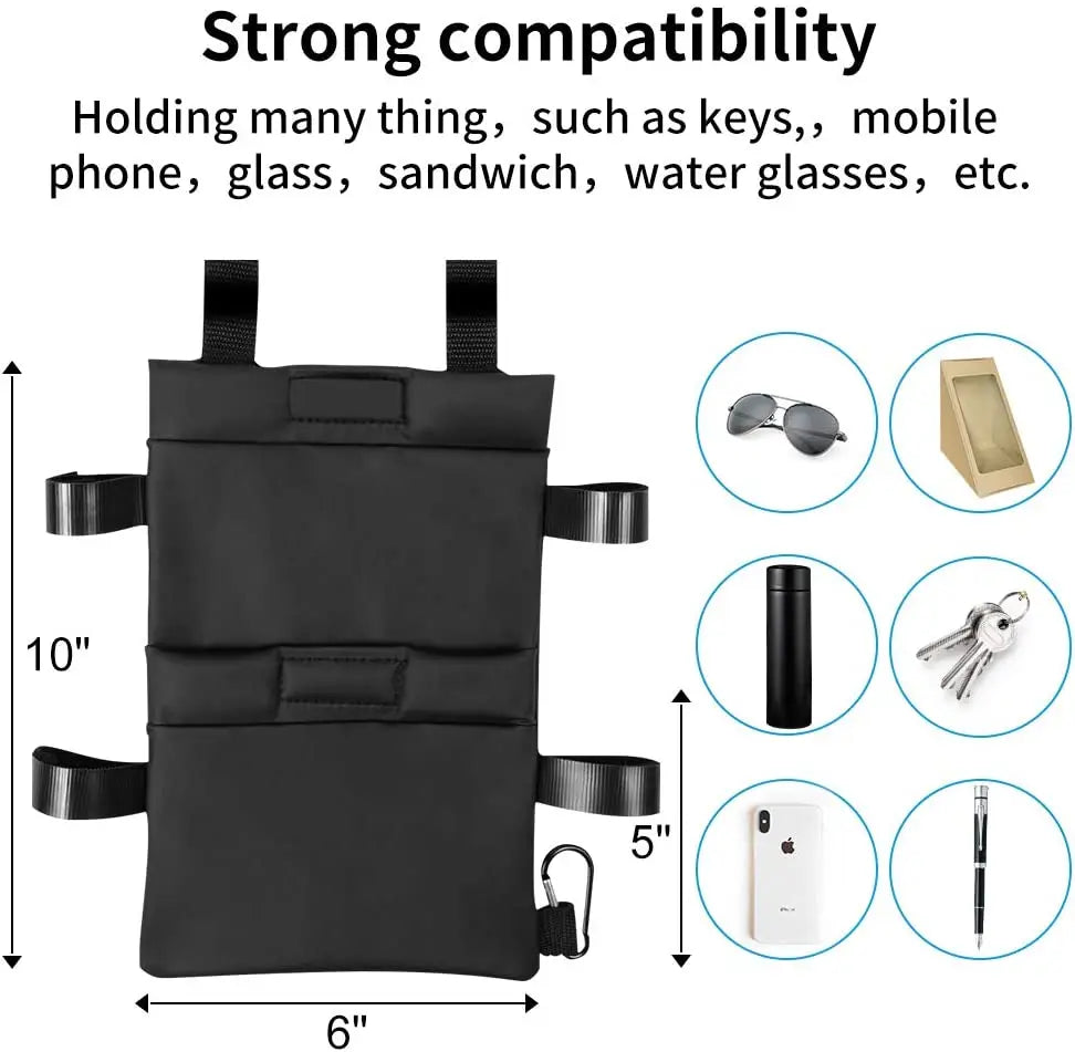 Сумка для костылей, легкая моющаяся сумка для хранения костылей с 2 ​​карманами для телефонов, ключей, ручек, бутылки с водой и даже сумки для еды 