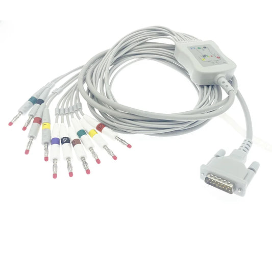 ECG / EKG cable Compatible with  Bionet Cardiocare 2000 leadwire, DB15,10 leads