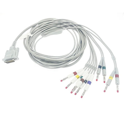 ECG / EKG cable Compatible with  Bionet Cardiocare 2000 leadwire, DB15,10 leads