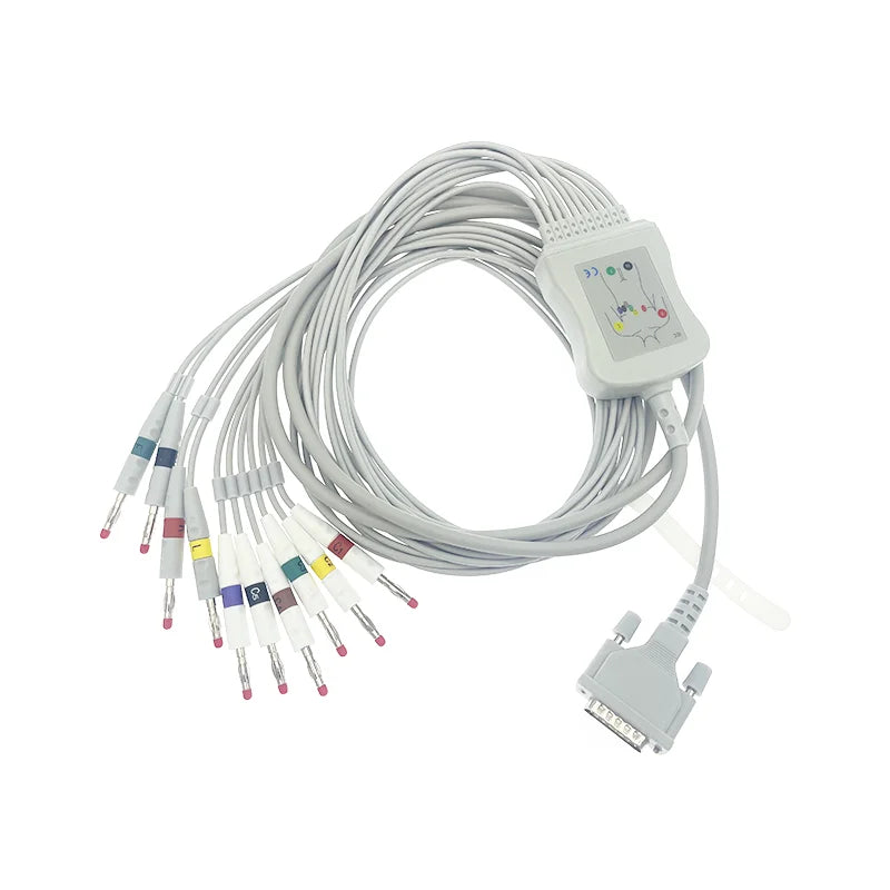 ECG / EKG cable Compatible with  Bionet Cardiocare 2000 leadwire, DB15,10 leads