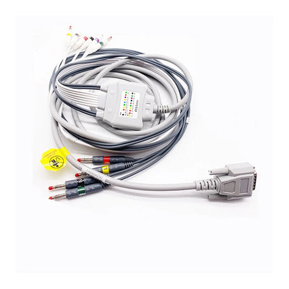 ECG / EKG cable Compatible with EDAN SE-300/SE-601/SE-120 - DB15 10 leads - TPU - bold wire