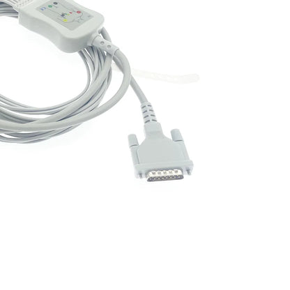 ECG / EKG cable Compatible with Schiller AT 1 / AT 2 / AT 3 / AT 5 / CS100 - DB15 10 lead