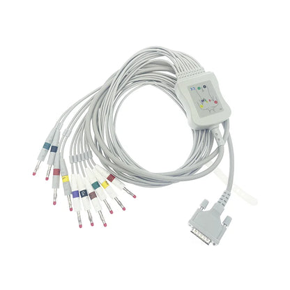 ECG / EKG cable Compatible with Schiller AT 1 / AT 2 / AT 3 / AT 5 / CS100 - DB15 10 lead