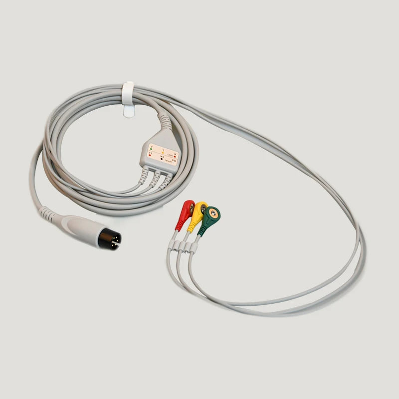 ECG cable Compatible for Goldway Mindray Edan Biolight BLT monitor - 6 Pin 3 leads