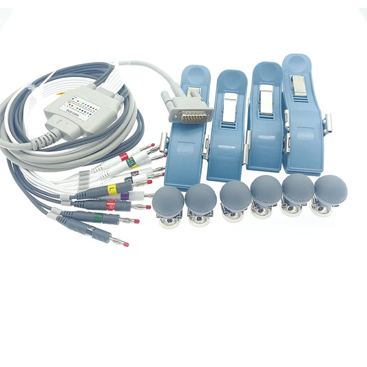 Ekg cable compatible for Philips m3703c T10 T20 T30 T50 twelve channel cable suction ball four limb clamp set