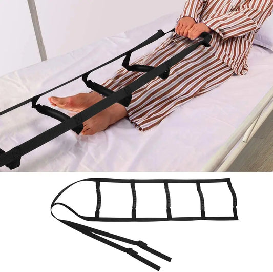 For Bed Ladder Assist Strap with 5 Hand Grips, Pull Up&Sit Up Handle Rope Ladder