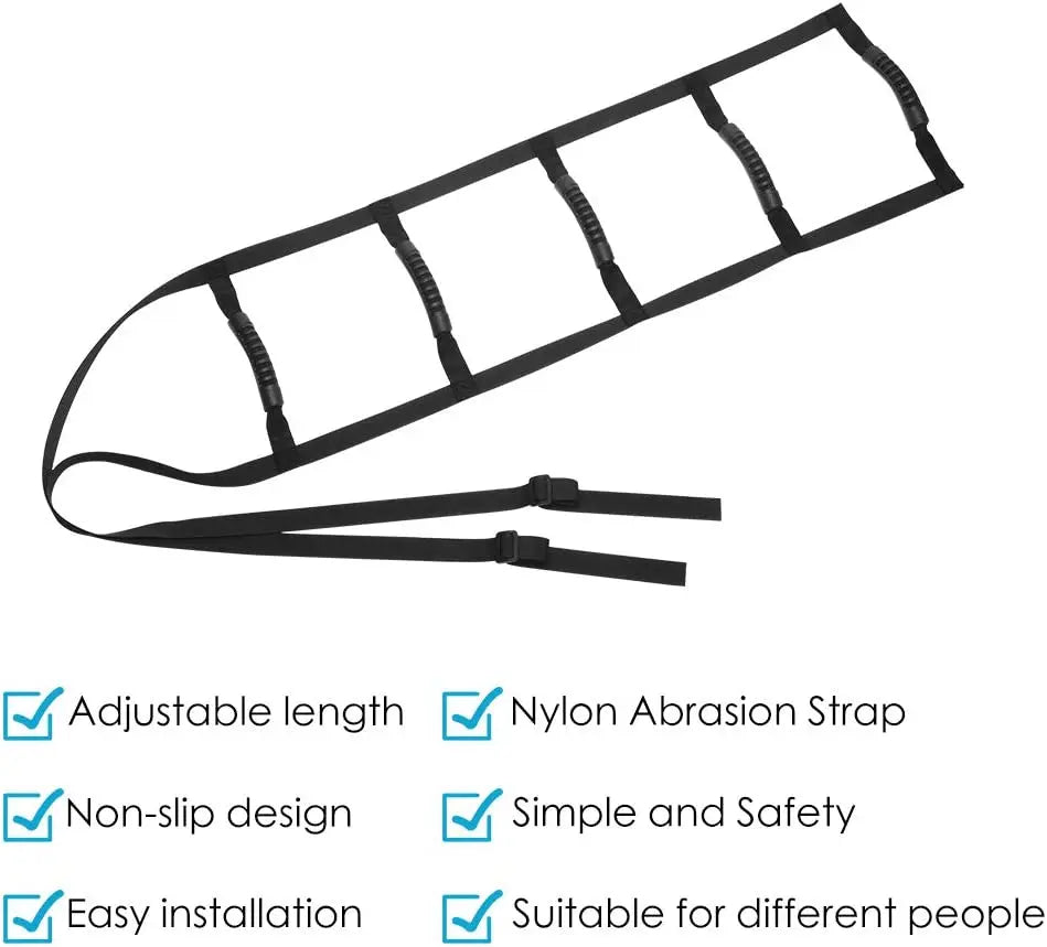 For Bed Ladder Assist Strap with 5 Hand Grips, Pull Up&Sit Up Handle Rope Ladder