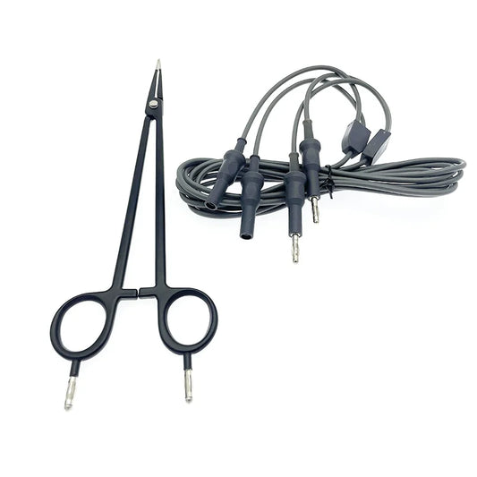 For Bipolar Arterial Scissor Surgery Bipolar Forceps High Frequency Electrotome and 4.0 Silicone Electrocoagulation 7.5 inch