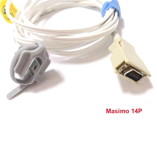 Reusable spo2 sensor one-piece Compatible for Masimo Comen 14Pin SpO2 sensor cable Neonate wrap, 3m