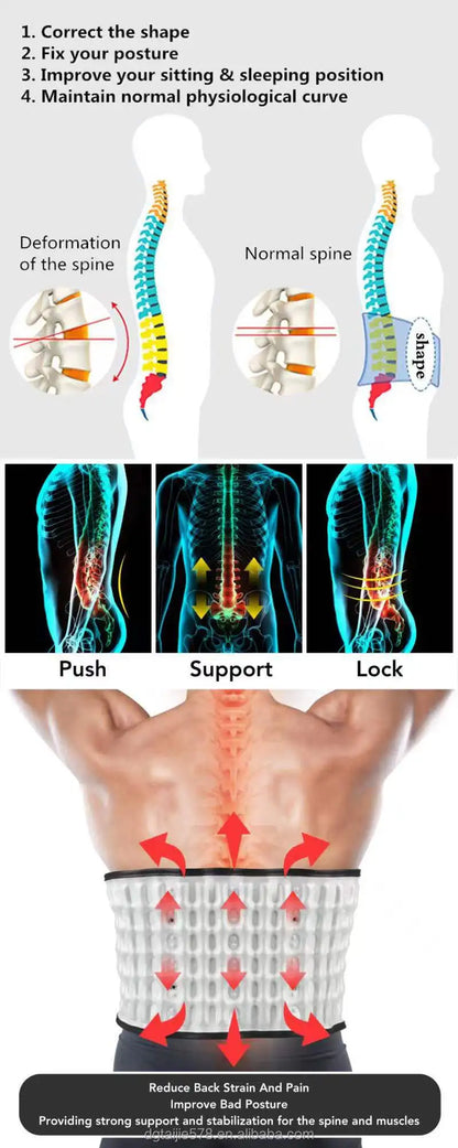 Dekompression Lordosenstütze Gürtel Taille Luft Traktion Klammer Spinal Zurück Relief Gürtel Rückenschmerzen Schmerzen Release Massager Männer Frauen 