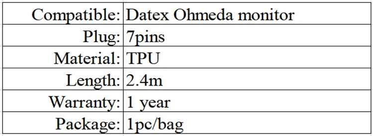 Удлинитель SpO2, совместимый с монитором Datex Ohmeda, 7-контактный удлинительный провод SpO2, основной кабель 