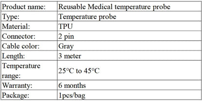 Многоразовый медицинский датчик температуры, датчик пищевода/ректальный для взрослых, совместимый с контактом HP2
