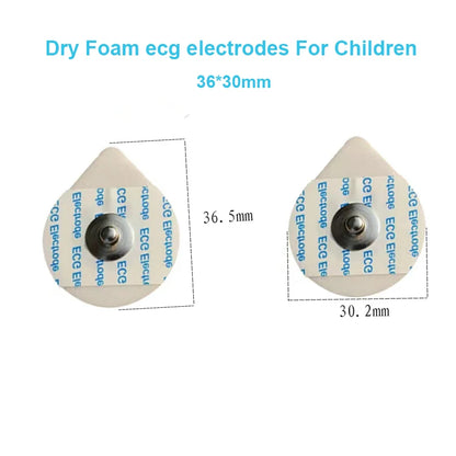 50 Stück/Beutel medizinische Kinder-Einweg-Trockenschaum-EKG-Elektroden mit 3,9-mm-Druckknopf 