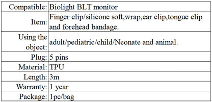 5pin Spo2 Sensor Compatible with Biolight M6 M12 M66 M69 M8000 and contec CMS9000 CMS8000 CMS6000 sensor