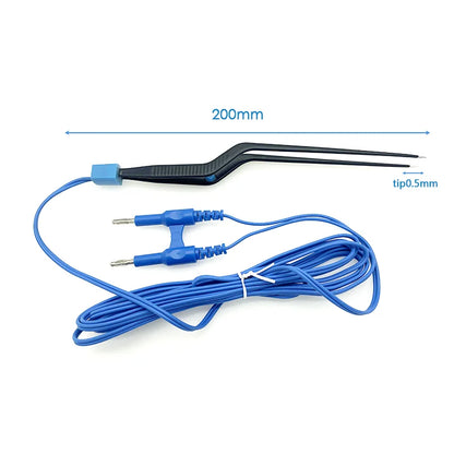 5PCS/ Disposable bipolar electrocoagulation forceps with cable 200mm gun type electrosurgical non stick forceps