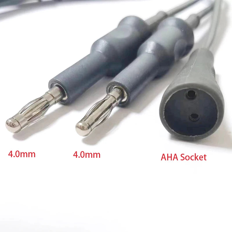 compatible Reusable bipolar forceps cable, Anti High Temperature Sterilization, 4.0mm Banana Connector, AHA Socket, 3m