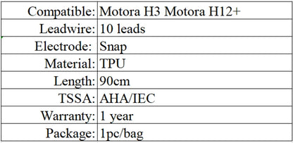 Compatible with Mortara H3 / H12+ for Mellin Holter ecg cable, 10 leads