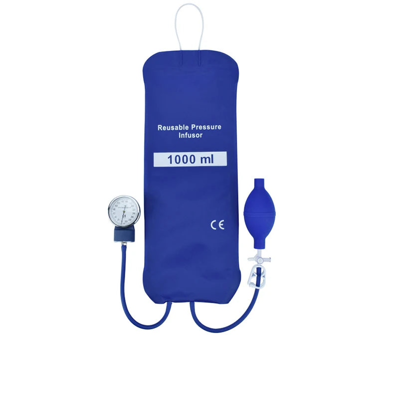 Reusable Medical Infusion bag Pressure bag 1000 ml with gauge