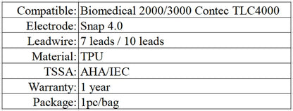 ecg snap button electrode lead wire cable