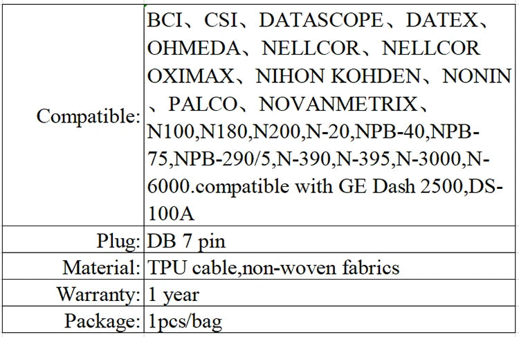 Spo2 Sensor Compatible for Nellcor DB 7 Pin Non woven fabric Neonate Disposable Spo2 Sensor