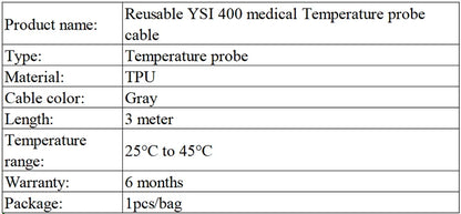 Reusable YSI 400 medical Temperature probe cable