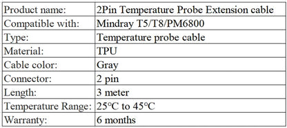 2-контактный удлинитель датчика температуры, совместимый с MR T5, T8 PM6800