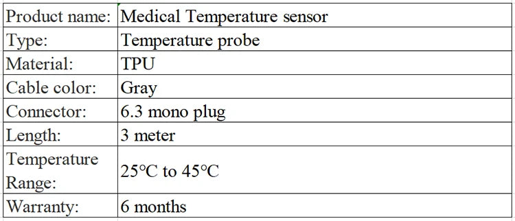 compatible Reusable medical temperature probe Skin Medical Temperature sensor 2.25K resistance YSI 400 6.3 mono plug