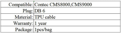 Spo2 Sensor Compatible with Contec CMS8000 6 Pin Reusable Adult Fingertip Clip Sensor