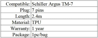 Совместим с 7-контактным монитором Schiller, удлинительный провод SpO2, основной кабель к DB9 2,4 м. 