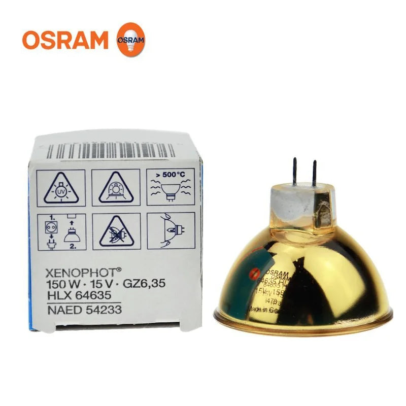 Osram HLX64635 15V150W halogen tungsten heating bulb infrared light therapeutic instrument GZ6.35 Dujin lamp cup bubble