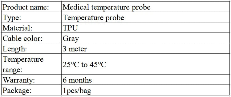 Medical temperature probe reusable Skin surface probes Compatible HP2 Pin for Adult