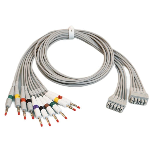 Split ECG / EKG cable Compatible with GE MAC 500 800 1100 1200st1600 2000 - 10 leads